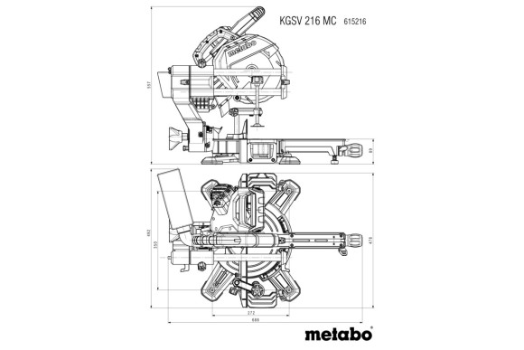 Торцювальна пила Metabo KGSV 216 MC (615216000)