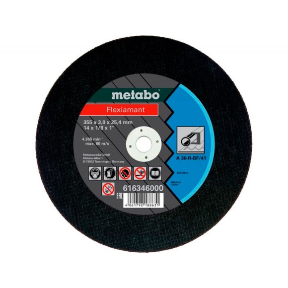Диск відрізний Metabo по сталі Flexiamant 355x3.0x25.4 мм, 10шт (616346000)