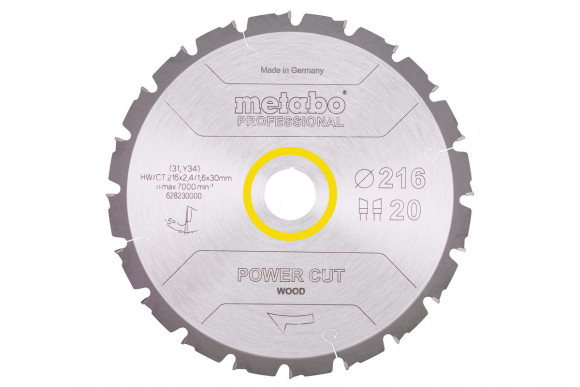 Пилковий диск HW/CT 216 X 30, 24 WZ 5° NEG. Metabo (628230000)