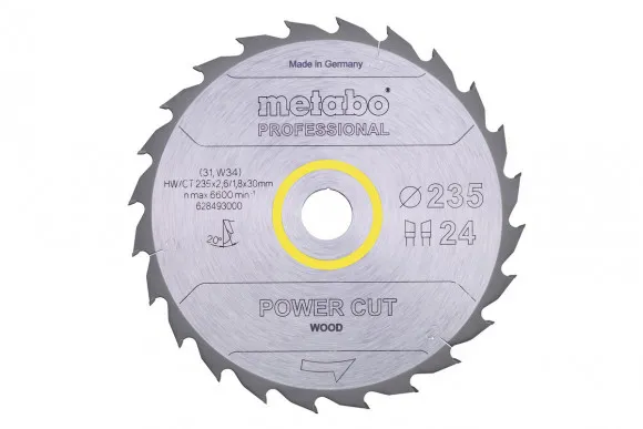 Пильный диск Metabo по дереву 235x30x2.6, 24 зуба (628493000)