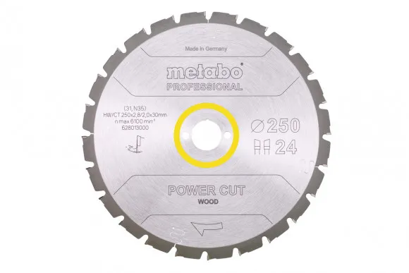 Пилкове полотно Metabo «Power Cut Wood — Professional», 250x30, Z24 WZ 3° neg. (628013000)
