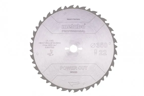 Пильное полотно Metabo "Power Cut Wood — Professional", 350x30, Z22 FZ 22° (628017000)