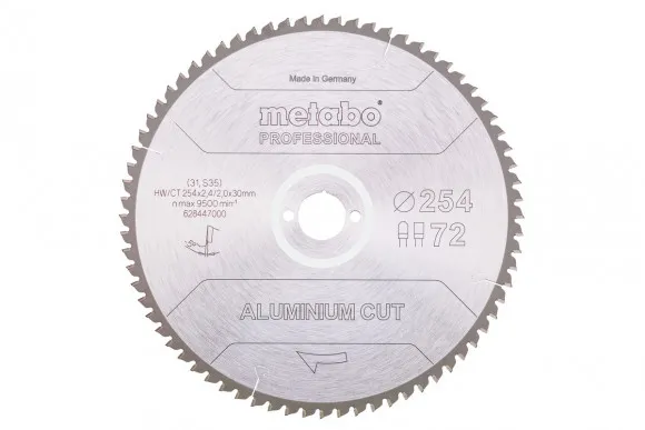Пиляльний диск Metabo PROFESSIONAL по алюмінію 254x30x2.4, 72 зуби (628447000)