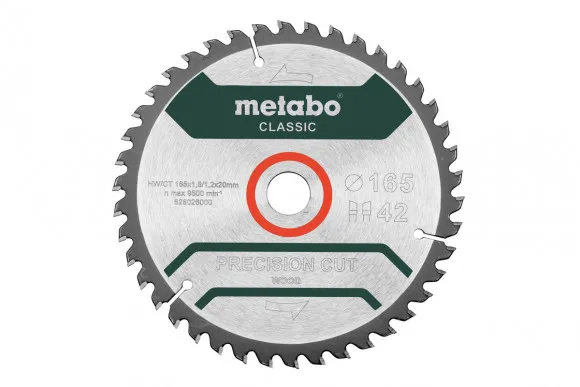 Пиляльний диск Metabo по дереву 165x20x1.8, 42 зуби (628026000)