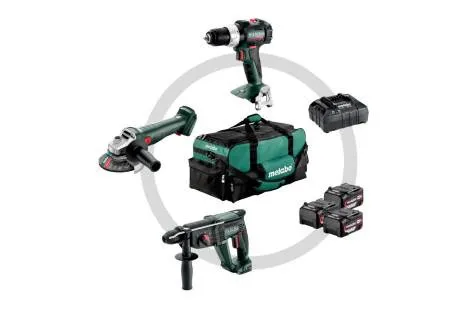 Акумуляторні інструменти в комплекті Metabo Combo Set 3.1 (SB 18LT BL + W 18L 9-125 Quick + KH 18LTX 24), 18В (685212000)