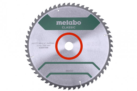 Пильне полотно Metabo «Precision Cut Wood — Classic», 305x30 Z56 WZ 5°neg /B (628657000)