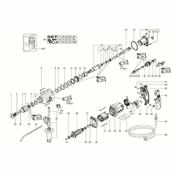 Ручка перемикання KHE 2443 Metabo (316045620)