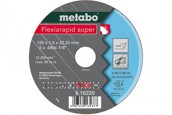 Відрізний круг Metabo Flexiarapid Super 180x1,6x22.2 Inox HydroResist (616226000)