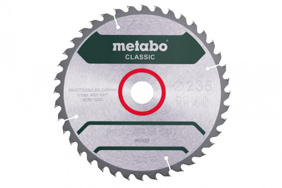 Пиляльний диск Metabo по дереву 235x30x2.4, 40 зубів, блістер (628680000)