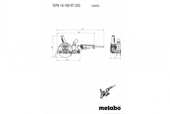 Кутова машина для різання бетону Metabo TEPB 19-180 RT CED (600433500) Кутова машина для різання бетону Metabo TEPB 19-180 RT CED (600433500)