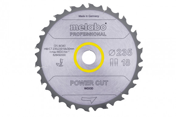 Пиляльний диск Metabo по дереву 235x30x2.6, 18 зубів (628492000)