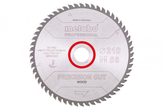 Пильне полотно Metabo «Precision Cut Wood — Professional», 210х30, Z56 WZ 10° (628040000)
