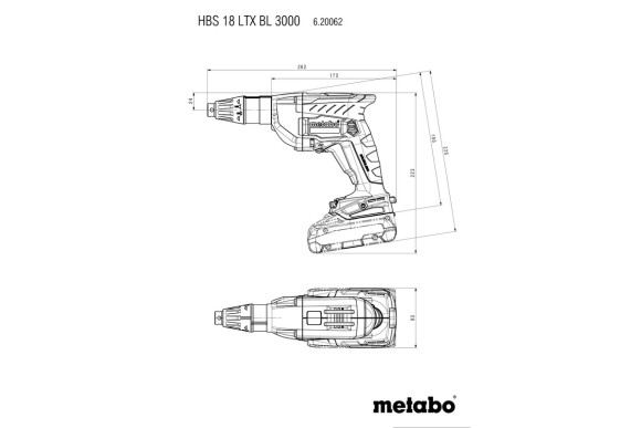 Аккумуляторный шуруповерт для гипсокартона Metabo HBS 18 LTX BL 3000, каркас (620062840) Аккумуляторный шуруповерт для гипсокартона Metabo HBS 18 LTX BL 3000, каркас (620062840)