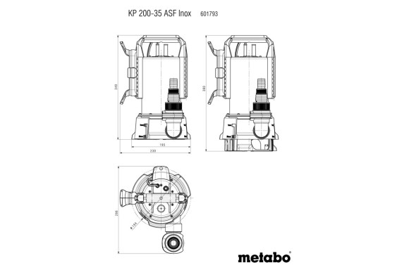 Комбінований занурювальний насос Metabo KP 200-35 ASF Inox (601793000)