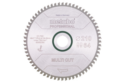 Пильне полотно Metabo «Multi Cut — Professional», 210x30, Z64 FZ/TZ, 5°neg. (628082000)