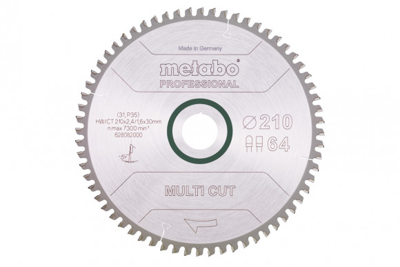 Пильне полотно Metabo «Multi Cut — Professional», 210x30, Z64 FZ/TZ, 5°neg. (628082000)