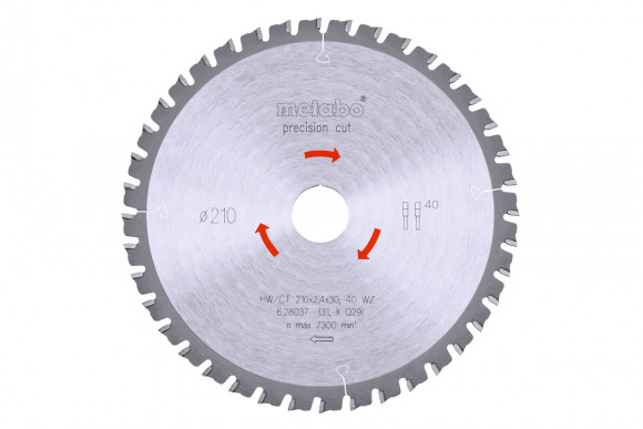 Пильне полотно Metabo «Precision Cut Wood — Professional», 210x30, Z40 WZ 3° (628037000)