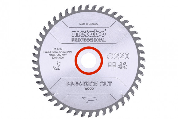 Пильное полотно Metabo "Precision Cut Wood — Professional", 220x30, Z48 DZ/HZ 10° (628043000)