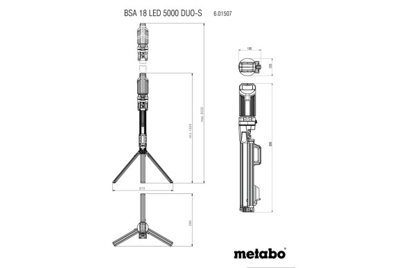 Акумуляторний прожектор Metabo BSA 18 LED 5000 DUO-S каркас (601507850)