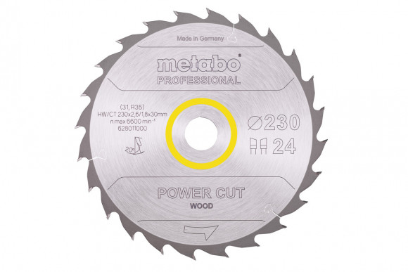 Полотно для пилки Metabo "Power Cut Wood - Professional", 230х30, Z24 WZ 20° (628011000)