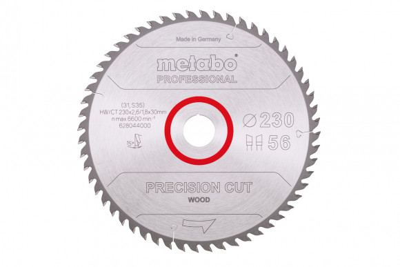 Пилкове полотно Metabo «Precision Cut Wood - Professional», 230х30, Z56 WZ 15° (628044000)