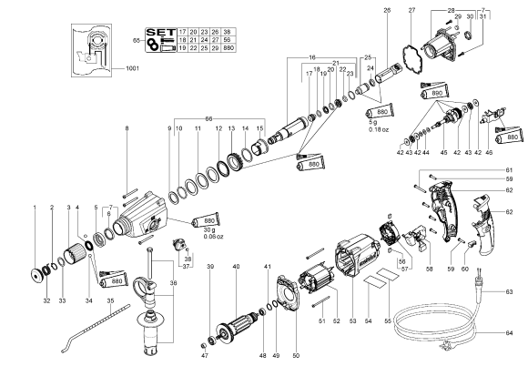Гільза перфоратора в зборі Metabo (316050650)