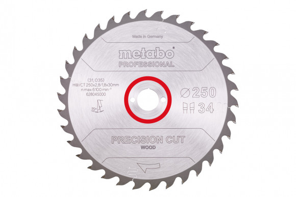 Пилкове полотно Metabo «Precision Cut Wood - Professional», 250x30, Z34 WZ 15° (628045000)