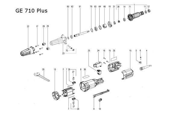 Корпус шпинделя для шліфмашини GE 710 Metabo (316051580) Корпус шпинделя для шліфмашини GE 710 Metabo (316051580)