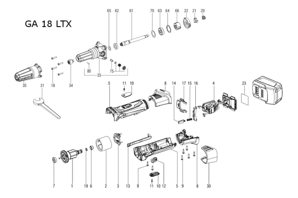 Корпус шпинделя для шліфмашини GE 710 Metabo (316051580) Корпус шпинделя для шліфмашини GE 710 Metabo (316051580)