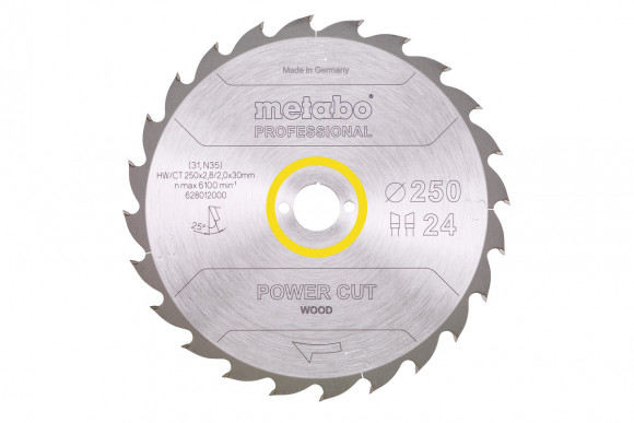 Пилкове полотно Metabo «Power Cut Wood — Professional», 250X30, Z24 WZ 25° (628012000)
