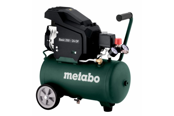Компресор безмасляний Metabo Basic 250-24 OF, 24л + Набір пневмоінструменту Metabo LPZ 4 Set (691247000)