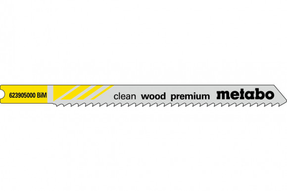 5 пилкових U-подібних полотен для лобзиків Metabo «Clean Wood Premium», 82/2,5 мм (623905000)