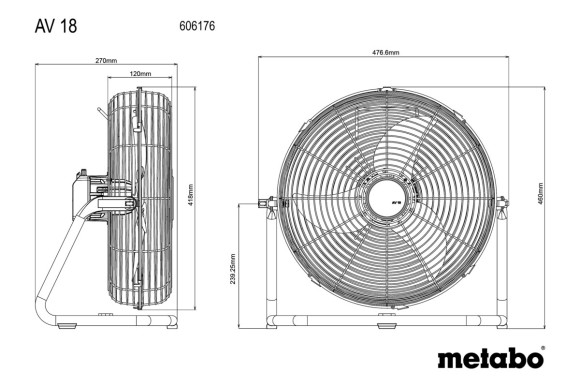 Аккумуляторный вентилятор Metabo AV 18 (606176850) Аккумуляторный вентилятор Metabo AV 18 (606176850)