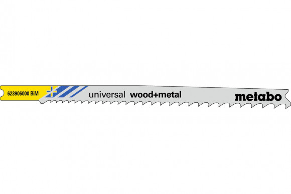 5 пилкових U-подібних полотен для лобзиків Metabo «Universal Wood + Metal», 107 мм (623906000)