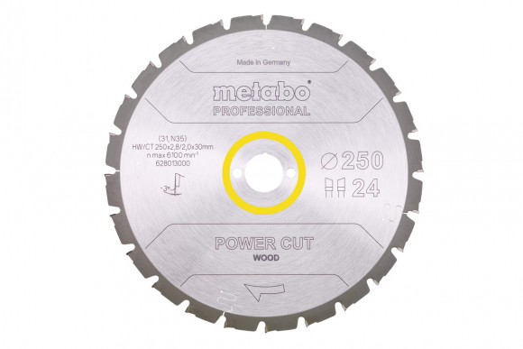 Пилкове полотно Metabo «Power Cut Wood — Professional», 250x30, Z24 WZ 3° neg. (628013000)