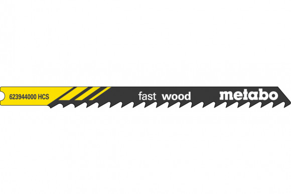 5 пильных U-подобных полотен для лобзиков Metabo "Fast Wood", 82/4,0 мм (623944000)