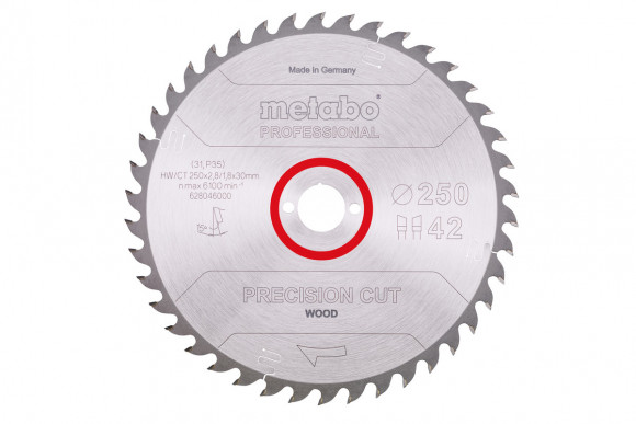 Пильное полотно Metabo «Precision Cut Wood — Professional», 250х30, Z42 WZ 15° (628046000)