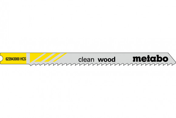 5 пильных полотен U-образной формы для лобзиков Metabo "Clean Wood", 82/2,5 мм (623943000)