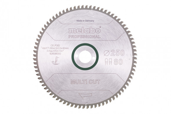 Пильное полотно Metabo «Multi Cut — Professional», 250x30, Z80 FZ/TZ, 5° neg. (628088000)