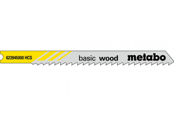 5 пильных U-образных полотен для лобзиков Metabo «Basic Wood», 74/ 3,0 мм (623945000)