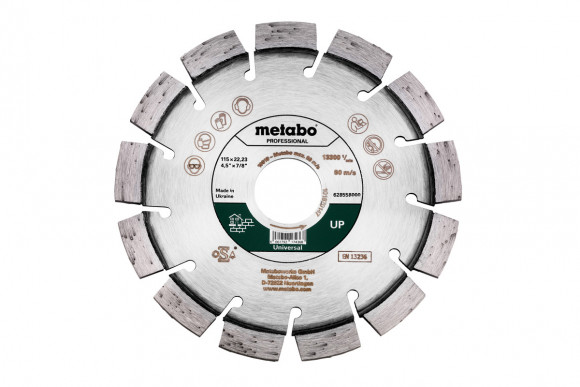 Алмазний відрізний диск Metabo 115x22,23 mm, UP, Universal professional (628558000)