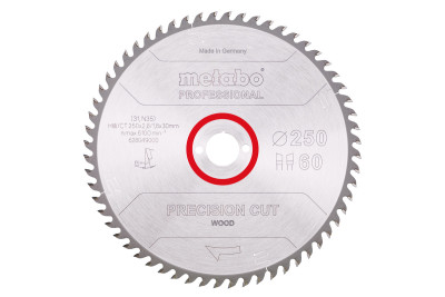 Пильный диск Metabo «Precision Cut Wood — Professional», 250х30, Z60 WZ 15° (628049000)
