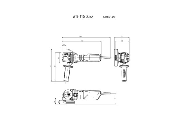 Кутова шліфувальна машина Metabo W 9-115 Quick (600371000) Кутова шліфувальна машина Metabo W 9-115 Quick (600371000)