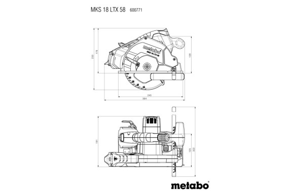 Акумуляторна ручна дискова пила по металу Metabo MKS 18 LTX 58 каркас (600771890)