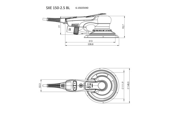 Ексцентрикова шліфувальна машина з безщітковим двигуном Metabo SXE 150-2.5 BL (615025000)