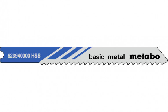 5 пилкових U-подібних полотен для лобзиків Metabo «Basic Metal», 52/2,0 мм (623940000)