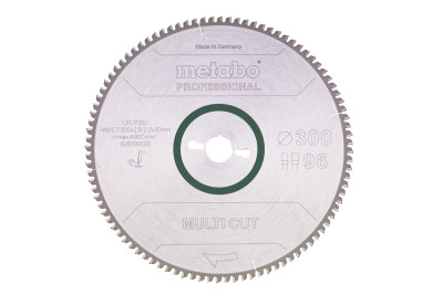 Пилкове полотно Metabo «Multi Cut — Professional», 300x30, Z96 FZ/TZ, 6°neg. (628090000)