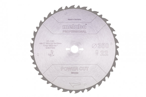 Пилкове полотно Metabo «Power Cut Wood — Professional», 350x30, Z22 FZ 22° (628017000)