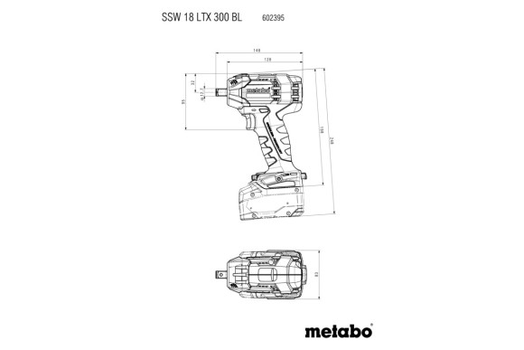 Акумуляторний ударний гайкокрут Metabo SSW 18 LTX 300 BL 2х5.2 Аг (602395650)