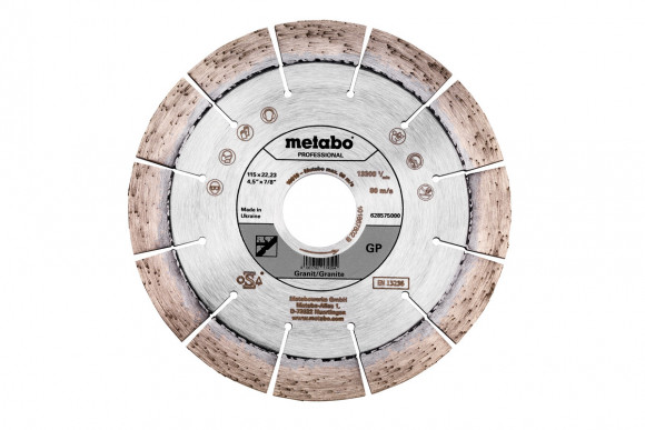 Алмазний відрізний диск Metabo 115x22,23 мм, "GP", Granite "professional" (628575000)